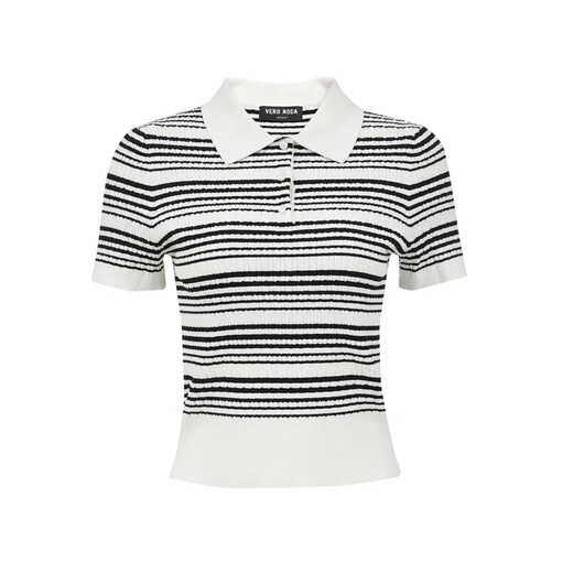 VEROMODA Chinese Valentine's Gift Sweater 2025 Summer New Style with Laiser Contrast Stripe Body Suit 325245054 Antique White S