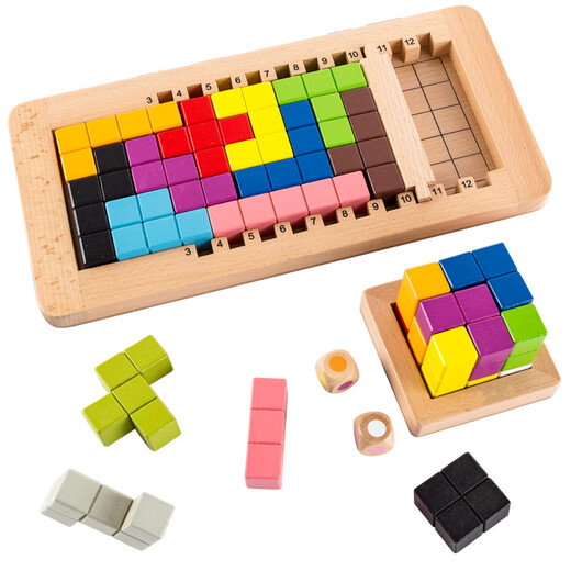 Fu Child Tetris Mystery Set Kindergarten Children's Puzzle Toys Puzzle Building Blocks Baby Boy and Girl Development