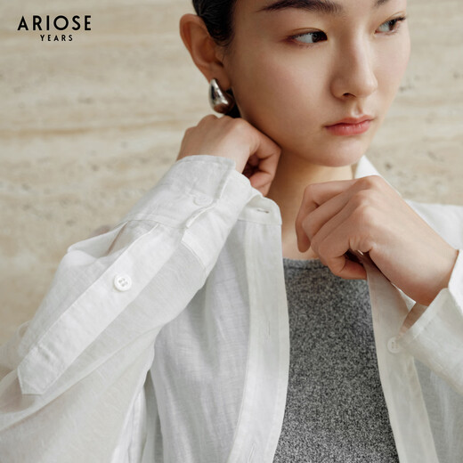 
Ainos Essi [same style in the mall] 2025 autumn new product short shell style shirt short jacket for women 40711002 white S