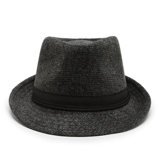 
Autumn and winter Shanghai beach big brim hat men's top hat Korean style trendy black woolen hat versatile retro British casual hat black one size