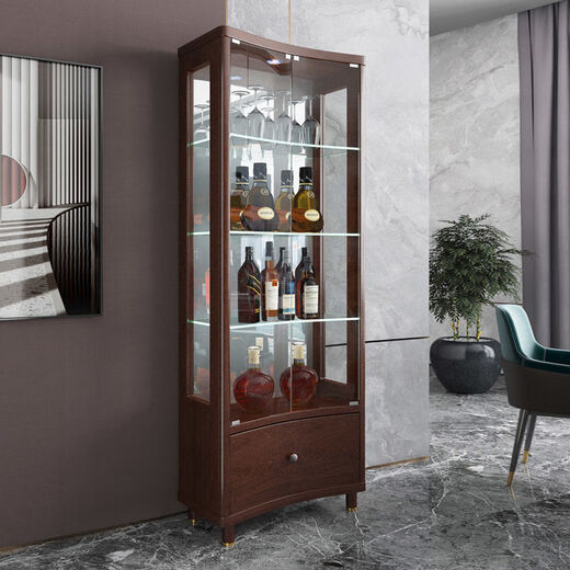 WEIMU New Wine Cabinet avec verrouillage contre le mur TV côté armoire décorative Multi-fonction Verre Multi-fonction Armoire Salon Double porte 698