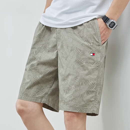 Tommy Bull (Tommybull) Tommy Tommy Sommer Pure Cotton Five Cut Shorts Casual und All-Match Lose Beach Hosen Herren trendy 9224 Dunkelgrau + 9215 Blau M (vorgeschlagen 100-120 Jin [Jin gleich 0,5 kg]))