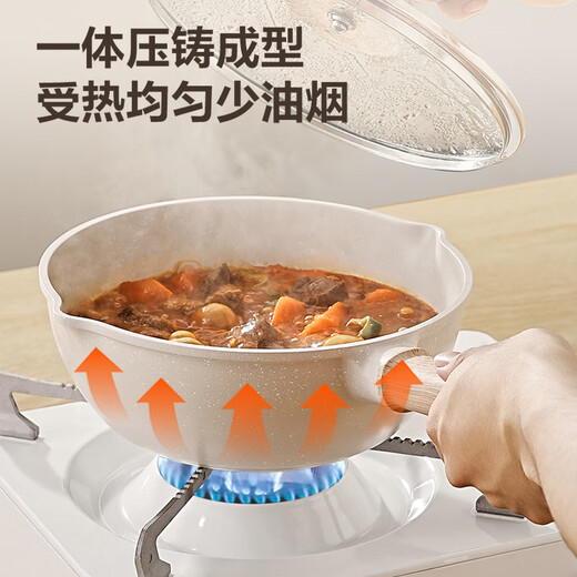 SUPOR wok non-stick titanium small wok one-person household frying pan lightweight wok gas induction cooker universal for 1-3 people lightweight pot body/level I non-stick 24cm