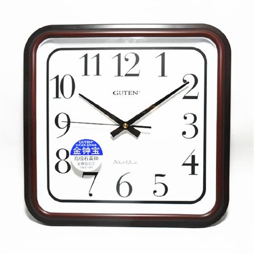 GUTEN wall clock living room square round modern simple European retro bedroom watch watch GD807 3883 matte black diameter 34 cm others
