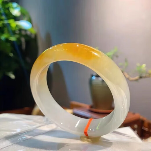 Jade Bracelet Yellow Jade Bracelet Jade Bracelet Ice Bracelet Peace Bracelet Laokeng Jade Chicken Oil Topaz Bracelet Authentic 56 Ring