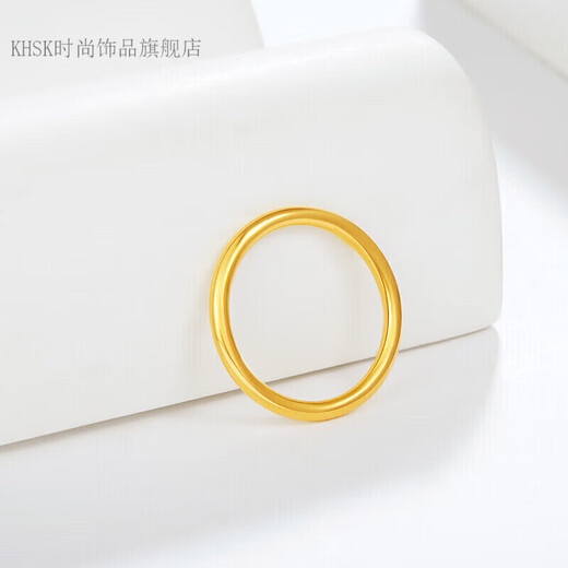 KHSK Old Phoenix 999 Gold Pure Gold Ring Sansheng III Ring for Men and Women Valentine's Day Gift (Pure Gold 999) No. 21 Ring 1g