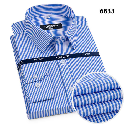 PDG Yageo Shirt à manches longues pour les hommes et les femmes la même chemise formelle à manches longues professionnelles sans repassage des vêtements de travail à manches longues 6624 38