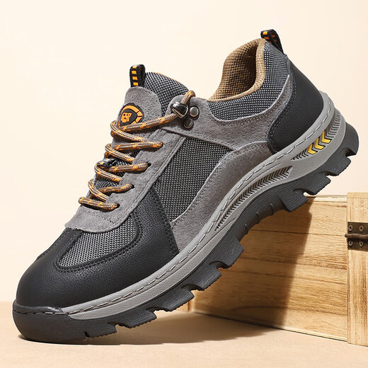 
Genuine leather men's shoes spring new outdoor hiking hiking shoes breathable men's casual dad shoes comfortable sports shoes men B9880 dark brown 38