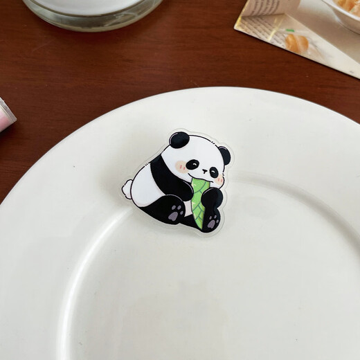 Cartoon panda decorative brooch inspirational text jewelry badge cute pendant small gift student party random style 3 pieces