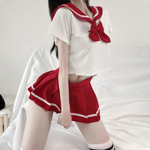 Guangquan Pharmazeutische sexy Unterwäsche jk Sailor-Anzug Campus Jiform Versuchung Sexy kostenloser Pyjamas Leidenschaftlichem Mitternachts-Charme Set C Blue JK Uniform + 9756: hohle einteilige Kleid mit einer Größe: 80-125
