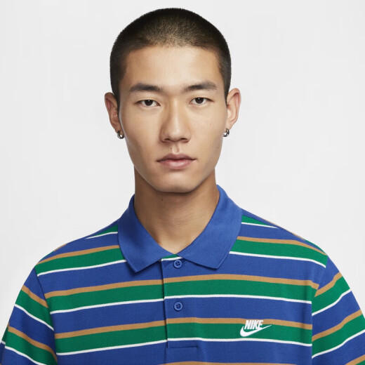 耐克（NIKE）短袖男装季新款户外健身运动服POLO衫条纹百搭翻领休闲T恤 FN3897-480 M