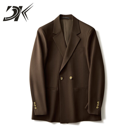 DK brand men's casual suit suit men's spring and autumn new style micro wide fashion trend handsome suit two-piece gray green (top + pants) 2XL