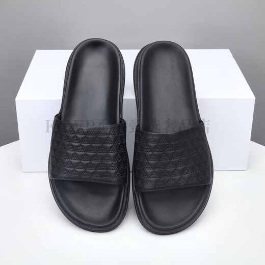 KLWP Hong Kong luxury high-end brand men's shoes summer slippers men's breathable outer wear sandals black British all-match flip flops black 41