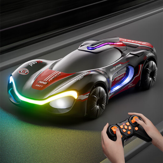 Jingke German quality 2025 new car toy car for boys 3 to 6 years old children girls baby car concept car 2025 new concept car single remote control version carbon crystal black handle remote control