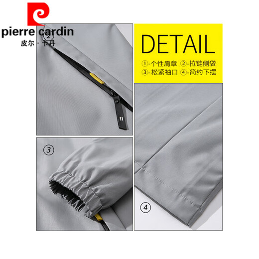 Pierre Cardin Jacke Herren 2025 Frühling und Herbst Neue Kapuze Dünne Jugendliche Lose Jacke Kurzfarbige Jacke K12131 Black L [Empfohlen 110-130jin [Jin gleich 0,5 kg]]]