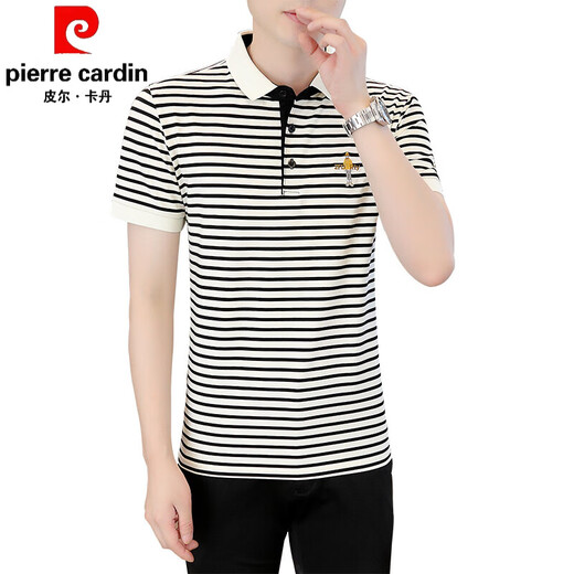 Pierre Cardin 2025 Nouveau t-shirt à manches courtes à manches courtes pour le collier de chemise pour hommes Polo T-shirt brodé à la mode à demi-manche Blanc 5012 [Turn Coll Colaire Colaire] M