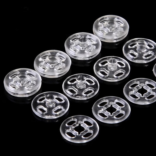 Hidden buttons, anti-glare, transparent buttons, invisible buttons for shirts, push-buttons for women's shirts, small snaps for children's clothes, black, diameter 10mm, 10 pcs