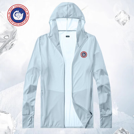 SCOTT GOOSE High Power Sun Protection Clothing Men's Ice Silk Anti-UV 2025 Summer Thin Fishing Cycling Jacket New Sun Protection Clothing Blueberry Mint Ice Silk Cooling Breathable XL (125-140Jin Jin equals 0.5kg)