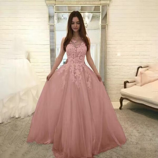 熊司令2025新款婚纱礼服性感蕾丝婚纱礼服三色连衣裙 蓝色 S