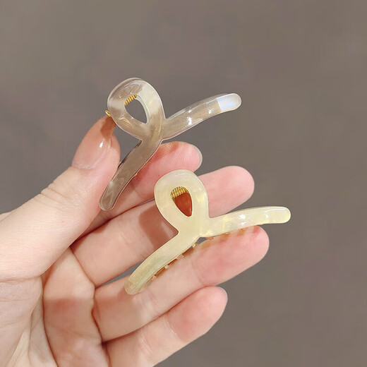 Shijun (Shijun) Temperament Kleine Trompetencliprücken des Kopfes für Frauen mit halbgebundener Hai-Clip gebrochenes Haar Clip-Kopfschmuck Ly3878 Clip-White Small Square