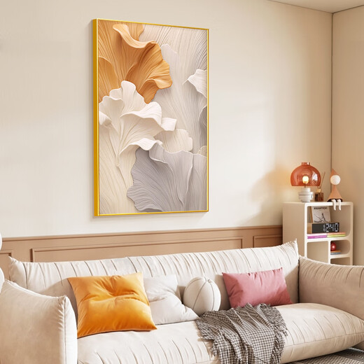 Long time no see modern minimalist living room decorative painting art abstract texture dining room hanging painting cream style background wall mural