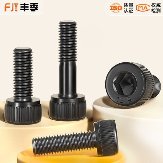 Fengji grade 12.9 fine thread hexagon socket screws and bolts MM6M8M10M12M14M16M20*0.75*1*1.25*1.5 M27*1.5*90 full thread - 1 piece