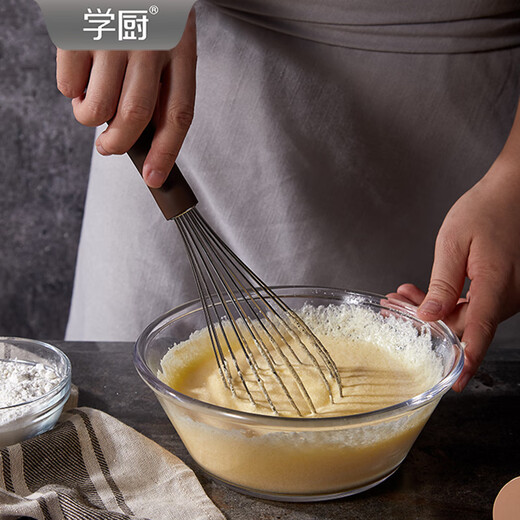 Learn to cook [New Product] 304 stainless steel small egg whisk manual mixing rod household baking tool whisk cream [304 stainless steel] WK9214-medium multi-function