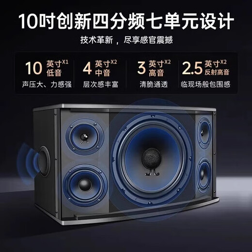 YTFY Berlin Voice Family KTV Audio Set Karaok Home Combination Speaker Amplifier K Song Cinema Equipment Complete Set [Deluxe Version 4.0] Four 10-inch Four-Director 7 Speakers
