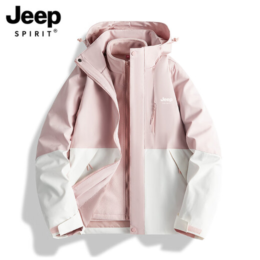 Jeep Spirit Jeep Jacke Frauen 2025 Neues kleines kleines Drei-in-eins-Windschutz und wasserdichte, super gut aussehende Bergsteigeranzug Frauen Style-Xuerou Zi [Drei-zu-Eins-Abbau] L.