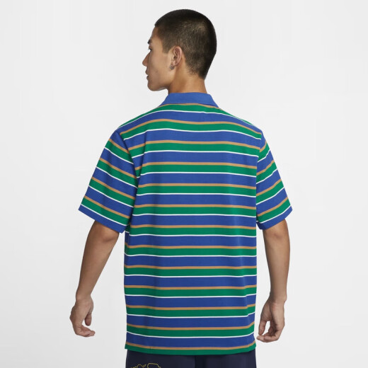 耐克（NIKE）短袖男装季新款户外健身运动服POLO衫条纹百搭翻领休闲T恤 FN3897-480 M