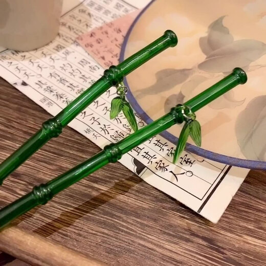 Yongye Xinghe Miaomiao same style hairpin, ancient style versatile bamboo hairpin, cool and temperament popular headwear for women, ancient style bamboo hairpin 1 pack