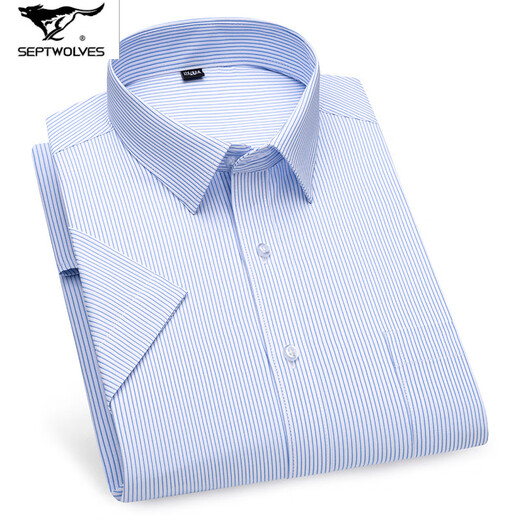 
Seven Wolfs 2025 summer middle-aged men's short-sleeved shirt for business professional formal wear without ironing quality cotton men's high-end shirt DX6624 43
