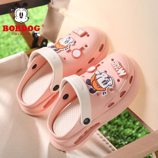 Babudou Children's Crocs 2025 Summer New Style Sandals for Boys and Girls, Comfortable Soft Sole Non-Slip Children's Sandals XD3002/Pink Size 32-33/Suitable for feet 20.5cm long