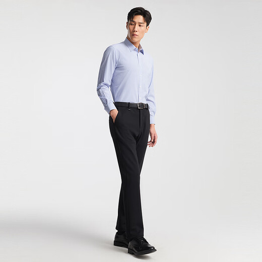 Youngor men's striped 100-count DP no-iron spring new business casual long-sleeved shirt 10273