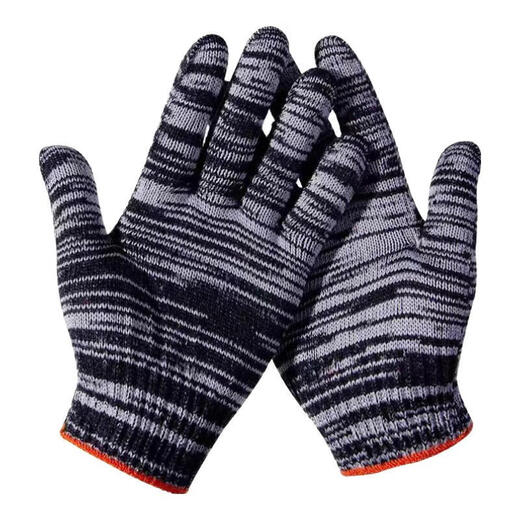 Auto repair and maintenance white plus black plus silk wear-resistant labor insurance breathable cotton gloves wholesale work site labor gloves black 3 pairs exclusive