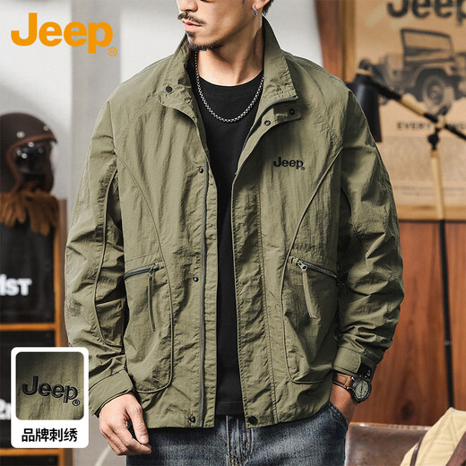 Jeep (JEEP) jacket men's autumn and winter jacket men's jacket casual loose assault work clothes tops men's military green L