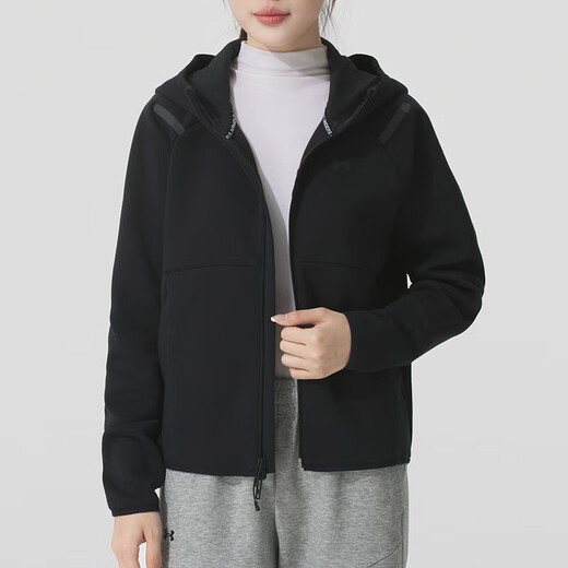 Under Armour Offizielle Frauenkleidung 2025 Sommer New Sportswear Outdoor lose komfortable, atmungsaktive Kapuzenjacke Strickjacke 1379842-001 S