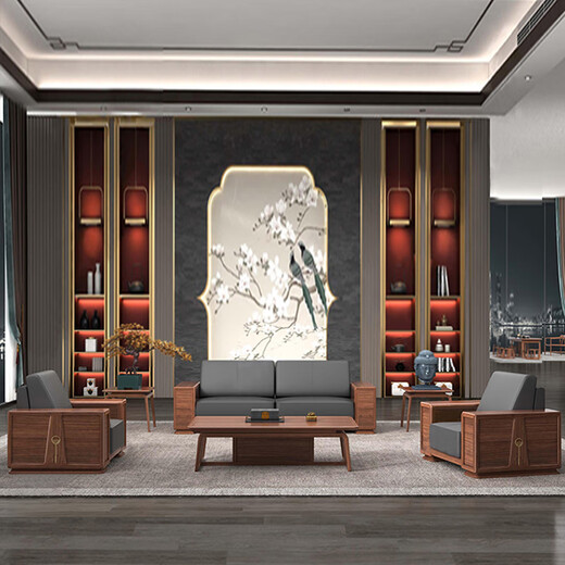 Ningqiu Luoge (NICHLORT) boss desk new Chinese style Zen atmosphere desk high-end president desk chairman's room furniture ebony wood customized 3.2 meter desk