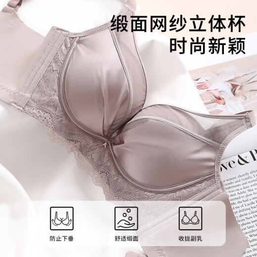 芬腾内衣女夏季新品小胸提拉聚拢性感蕾丝透气防下垂无钢圈收副乳文胸