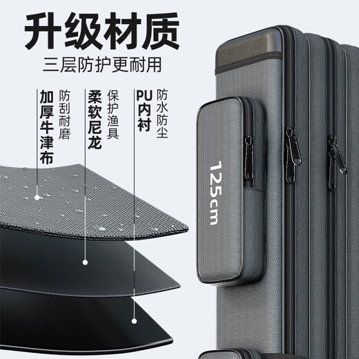 Linglai German large-capacity fishing rod bag lightweight rod bag equipment fishing gear bag fishing special rod bag fishing rod storage 24-year upgrade 120cm double-layer rectangular-double layer