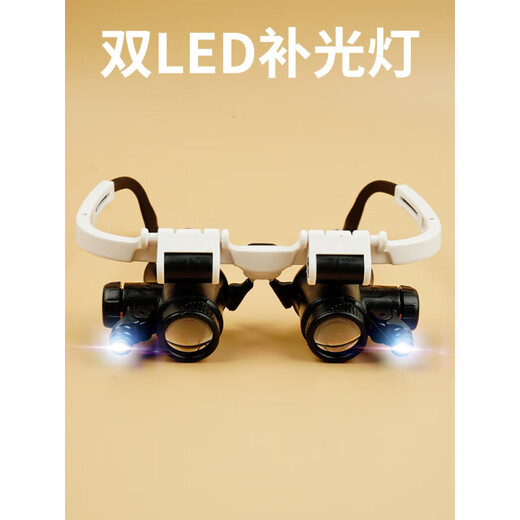 
Zhexiang 23 times glasses type maintenance magnifying glass with light clock electronic mobile phone hand-carved diamond elderly man 9892H-1 with light [8 times and 23 times double ratio] observation distance 2