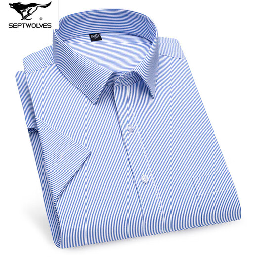 
Seven Wolfs 2025 summer middle-aged men's short-sleeved shirt for business professional formal wear without ironing quality cotton men's high-end shirt DX6624 43