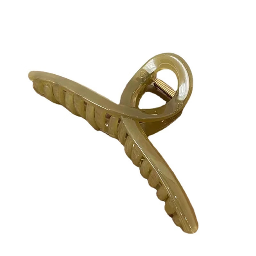 Simple Large Frosted Clip Girls Back of Head Hair Clip Hair Volume Shark Clip 2024 New Hair Clip Headwear 11cm Streamer-Coffee Color