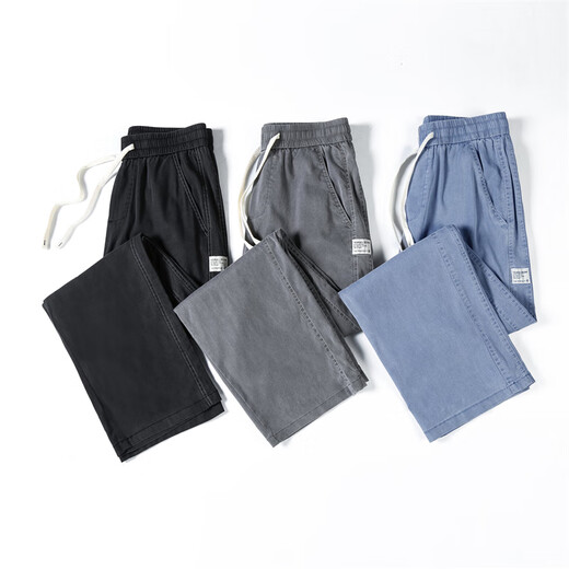Sept Wolfs Titanium Jeans Men's Men's Summer Thin Style Brand Trendy Straight Men's Ice Silk Lignes larges Summer Casual Long Pantal Gf1d02-1048 Gray M