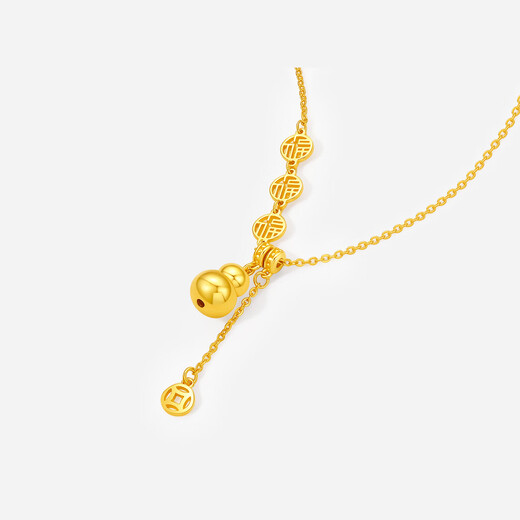 Saturday Fufu brand gourd gold necklace female pendant birthday gift price A0615800 about 5.14g 40+5cm