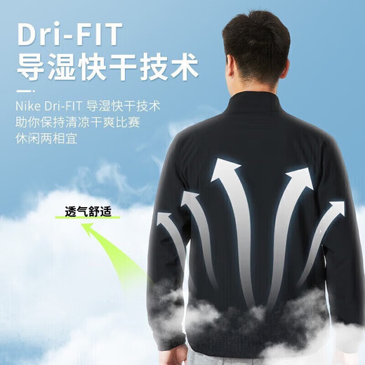 Nike (Nike) Shop Shop Chaqueta de nave Spring Men's Spring and Summer Nuevo transpirable a prueba de viento y cálido cálido de collar Sportswear FB7500-010 Fibra de poliéster/poliéster M
