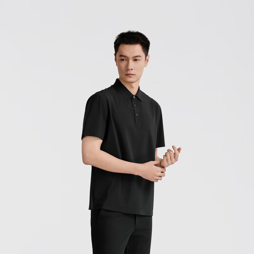 
Jinba Men's Clothing (K-Boxing) [5A Antibacterial] Jinba Men's Clothing 25 Spring and Summer Anti-UV Cool Short-Sleeve Polo Shirt NPPN1591 Black XL