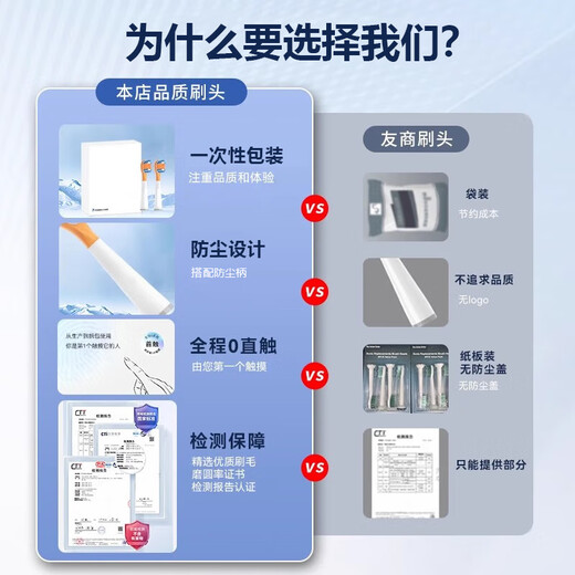 幸浩适配欧乐比电动牙刷头D12013替换敏感护龈缓震清洁呵护通用全效亮白软头软毛标准声波2支4支6支8支 2支 日常清洁款