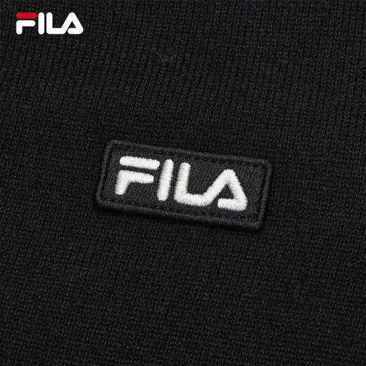 FILA official women's braided jacket 2025 autumn new fashion casual and comfortable V-neck sweater cardigan, black - BK 2XL 180/96A/XXL