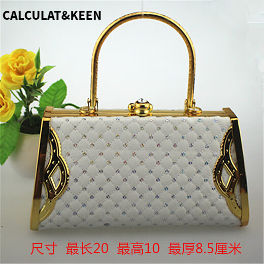 CALCULAT&KEEN金色手拿包晚宴包公主包包包女公关包dj手提包 金丝格